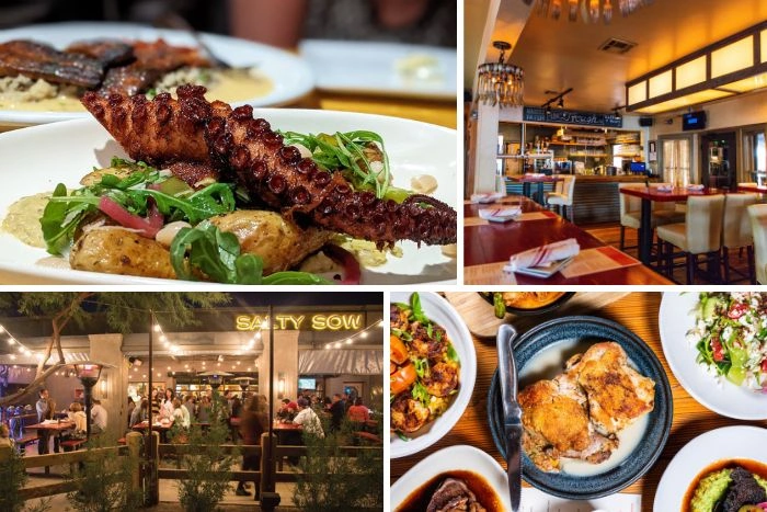 Outdoor patio of Salty Sow in Austin, Texas