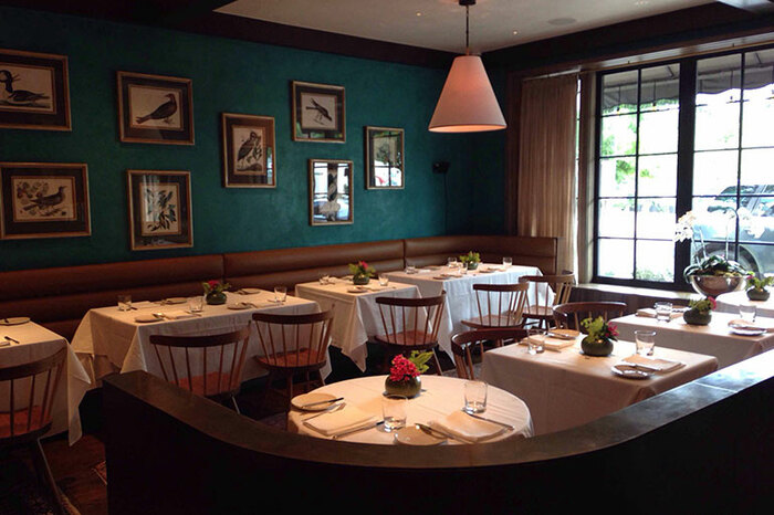 Indoor dining room of Jeffrey's restaurant in Austin, Texas